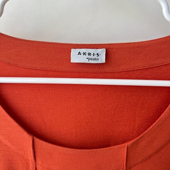 Akris Punto scoop neck Tshirt, orange, Size 12 - Picture 6 of 11